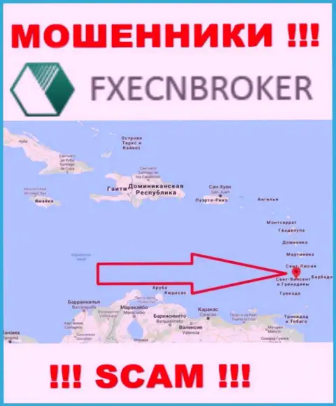 FXECNBroker - это МОШЕННИКИ, которые юридически зарегистрированы на территории - Saint Vincent and the Grenadines