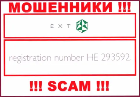 Номер регистрации Эксанте - HE 293592 от воровства депозитов не сбережет