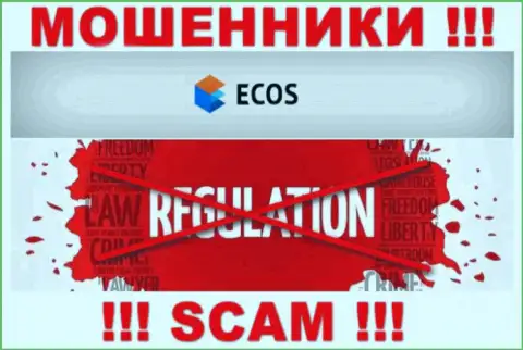 На сайте мошенников ECOS нет инфы о регуляторе - его попросту нет