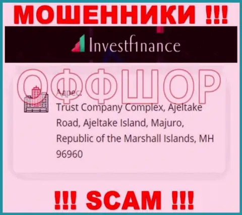 Не рекомендуем взаимодействовать, с такими интернет разводилами, как контора InvestF1nance, так как сидят они в оффшоре - Trust Company Complex, Ajeltake Road, Ajeltake Island, Majuro, Republic of the Marshall Islands, MH 96960