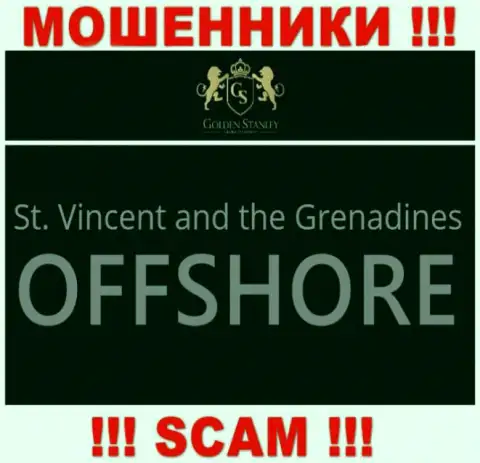 Оффшорная регистрация GoldenStanley Com на территории St. Vincent and the Grenadines, позволяет грабить наивных людей