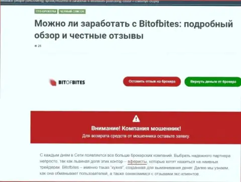 Обзор, который раскрывает схему незаконных комбинаций компании Bit OfBites - это МОШЕННИКИ !!!