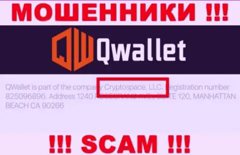 На официальном веб-портале QWallet написано, что указанной компанией владеет Cryptospace LLC
