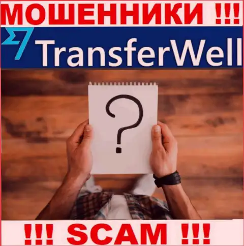 О лицах, управляющих организацией TransferWell абсолютно ничего не известно