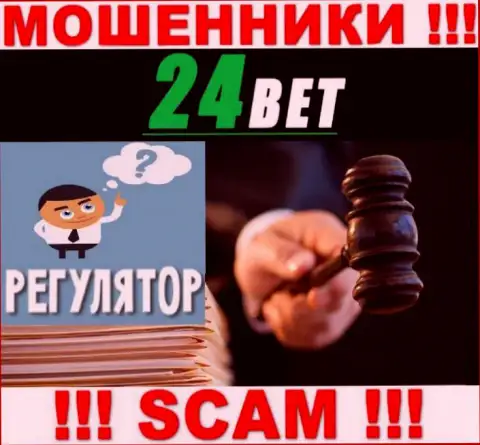 На интернет-ресурсе мошенников 24Bet нет ни слова о регуляторе указанной компании !!!