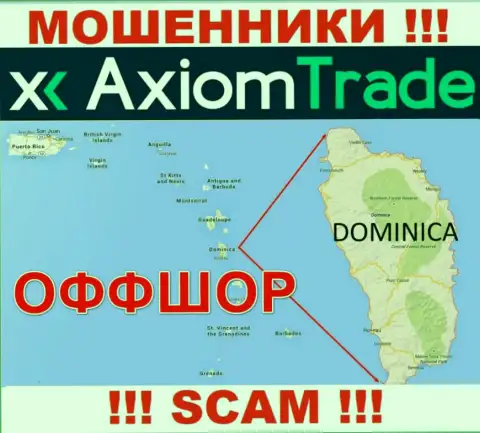Axiom Trade намеренно скрываются в офшорной зоне на территории Commonwealth of Dominica, аферисты