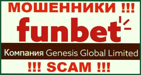 Информация об юридическом лице конторы ФунБет, это Genesis Global Limited