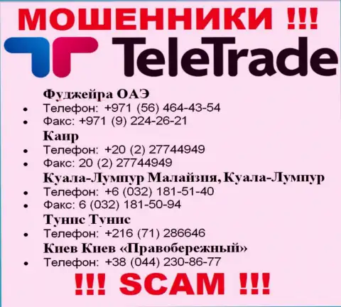 Мошенники из организации TeleTrade Org, в поиске лохов, трезвонят с различных телефонных номеров