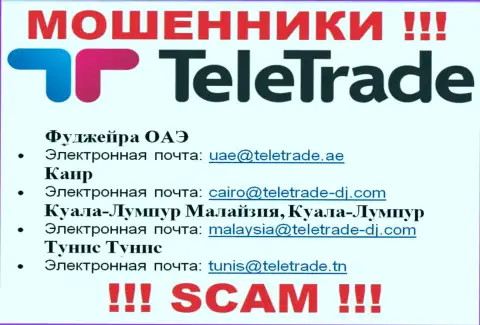 Ни за что не стоит отправлять письмо на e-mail интернет шулеров TeleTrade Ru - разведут моментально