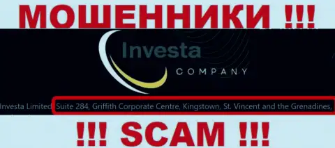 На официальном веб-сервисе Investa Company приведен адрес указанной конторе - Suite 284, Griffith Corporate Centre, Kingstown, St. Vincent and the Grenadines (оффшорная зона)