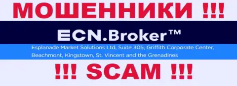 Жульническая компания ECN Broker находится в офшоре по адресу - Сьюит 305, Корпоративный центр Гриффита, Бичмонт, Кингстаун, Сент-Винсент и Гренадины, будьте бдительны