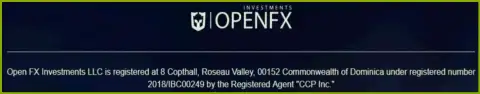 Прописка форекс дилинговой компании OpenFX