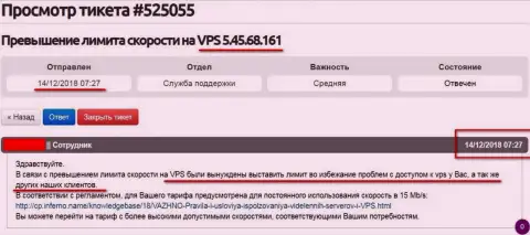 Хостинг провайдер сообщил, что VPS сервера, где хостится сервис ffin.xyz лимитирован в скорости